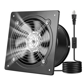 8 Inch Exhaust Fan, 576 CFM High Velocity Wall Mount Vent Fan with On/Off Control, Low Consumption, Portable Ventilation Extractor for Attic,Gara