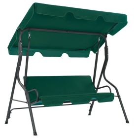 Garden Swing Bench Green Polyester fabric and powder-coated steel