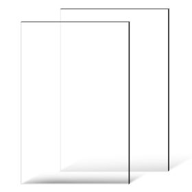 Plexiglass Acrylic Sheet, 2-Pack Plastic Sheets, 24 x 36 Inch 1/4 Inch Thick Clear Plastic Cast Transparent Glass for Crafting Projects