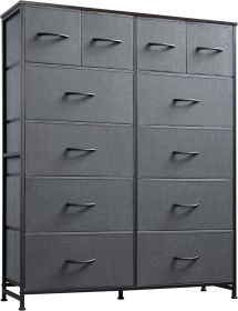Tall Dresser for Bedroom with 12 Drawers, Dressers & Chests of Drawers, Fabric Dresser for Closet, Living Room, Storage Dressers with Storage Dra (Color: Grey)